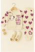Yes Girl Power Fleece Suit (Cream)