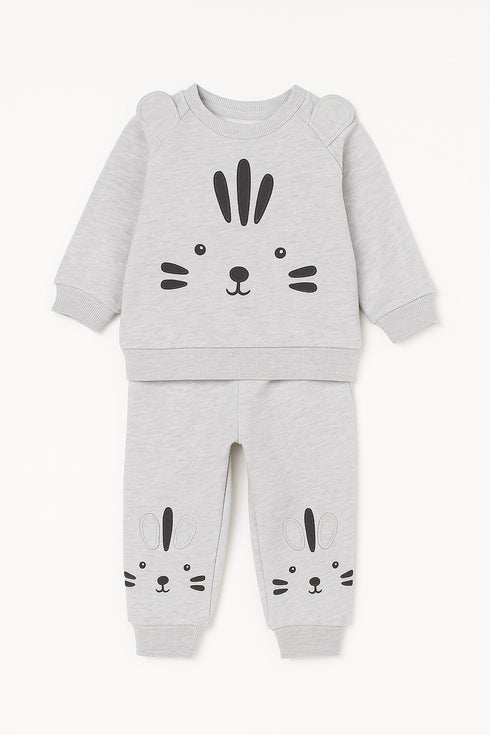 Tiny Tiger Themed Fleece Suit (Stone Grey)