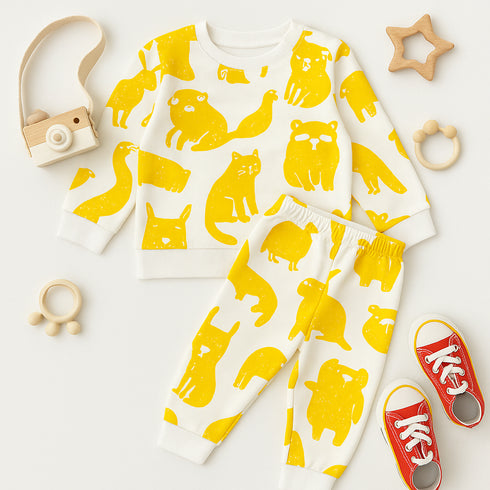 Sunny Safari Themed Fleece Suit (Cream/Mustard)