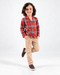 Classic Check Imported Cotton 2 Piece Set (Red & Beige)