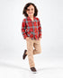 Classic Check Imported Cotton 2 Piece Set (Red & Beige)