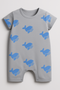 Lil' Whale Themed Cotton Romper (Soft Grey)