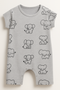 Lil’ Ellie Themed Cotton Romper (Gentle Grey)