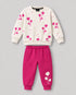 The Floral Bloom Fleece Suit (Off-White & Pink)