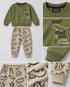 The Cool Cat Fleece Suit (Green & Beige)