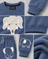 Little Elephant Themed Fleece Suit (Dusty Blue)