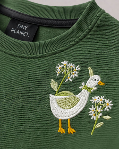 The Ducky Bloom Fleece Suit (Bottle Green)