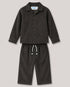 Imported Corduroy Button-Down 2 Piece Set (Black)