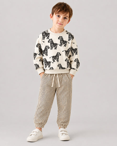 The Zebra Themed Fleece Suit (Light Grey)