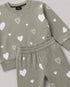 The Cute Hearts Fleece Suit (Grey Green)