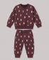 Alphatbet & Numbers Themed Fleece Suit (Maroon Brown)