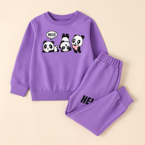 Hello Panda Happy Fleece Suit (Lilac)