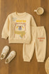 Scarf Bear Snuggler Fleece Suit (Honeycomb Cream)