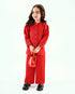 Imported Suede Premium Button Down 2 Piece Set (Maroon)