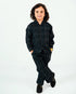 Checkered Imported Stretchable Wash & Wear 2 Piece Set (Dark Charcoal)