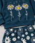 The Floral Grace Fleece Suit (Deep Teal)