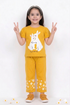 Frill Sleeves Mummy's Hug Cotton Trouser Set (Mustard Yellow)