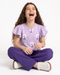 Frill Sleeves Floral Themed Cotton Trouser Set (Lilac & Purple)