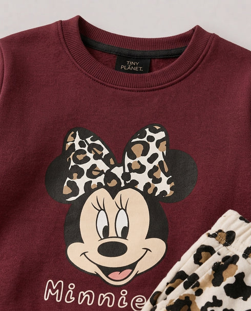 The Minnie Muse Fleece Suit (Maroon & Off-White)