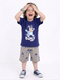 Bluey Themed Cotton Short Set (Navy & Koala Grey)
