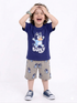 Bluey Themed Cotton Short Set (Navy & Koala Grey)