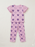 Frill Sleeves Heart Boom Cotton Short Set (Baby Pink)