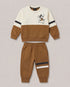 Mickey Color Block Fleece Suit (Brown & Off-White)