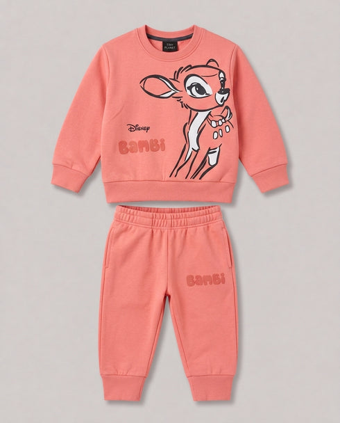 The Gentle Bambi Fleece Suit (Peach Coral)