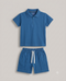 Classic Zip Polo Set (Oxford Blue)