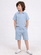 Imported Textured Wash & Wear 2 Piece Set (Sky Blue)