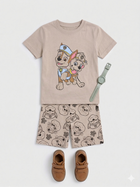 Paws On Patrol Cotton Short Set (Ivory)