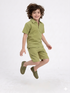 Imported Textured Wash & Wear 2 Piece Set (Olive Green)