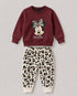 The Minnie Muse Fleece Suit (Maroon & Off-White)
