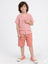 Classic Check Imported Wash & Wear 2 Piece Set (Tropical Peach)