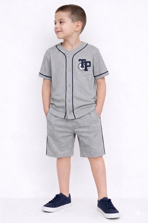 Classic Embroidered Baseball Set (Grey)