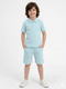 Classic Zip Polo Set (Mint Blue)