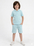 Classic Zip Polo Set (Mint Blue)
