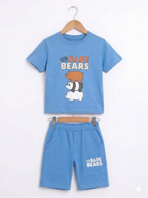 Bears Will Be Bears Cotton Short Set (Blue)