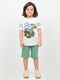 Little Tractor Cotton Short Set (White & Green)