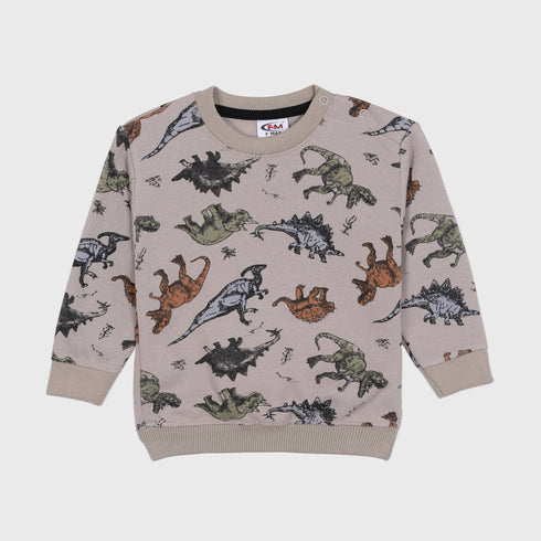 Dinosaur Fleece Sweatshirt (Grey)