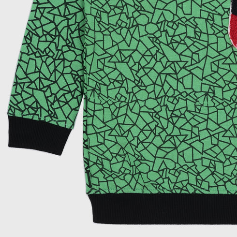 Patterned Fleece Sweatshirt (Green)