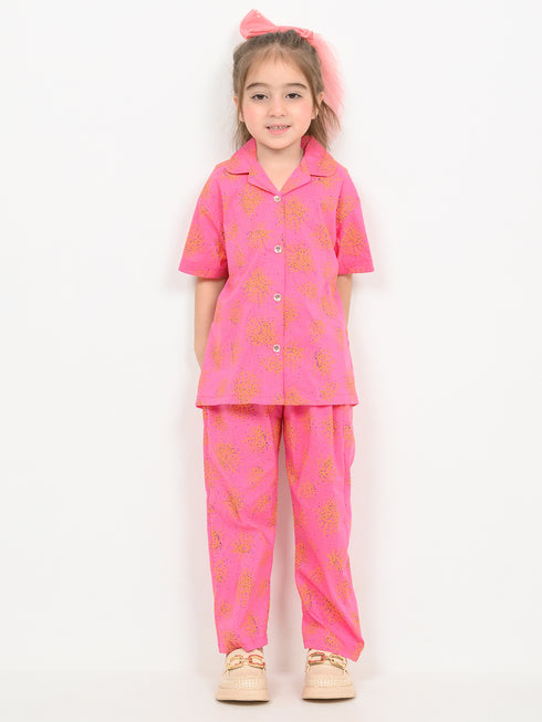Imported Wash &Wear Rose Glow 2 Piece Set (Hot Pink)