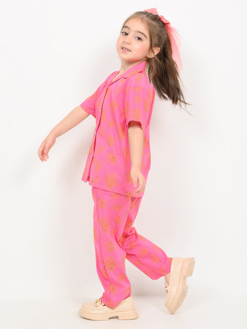 Imported Wash &Wear Rose Glow 2 Piece Set (Hot Pink)