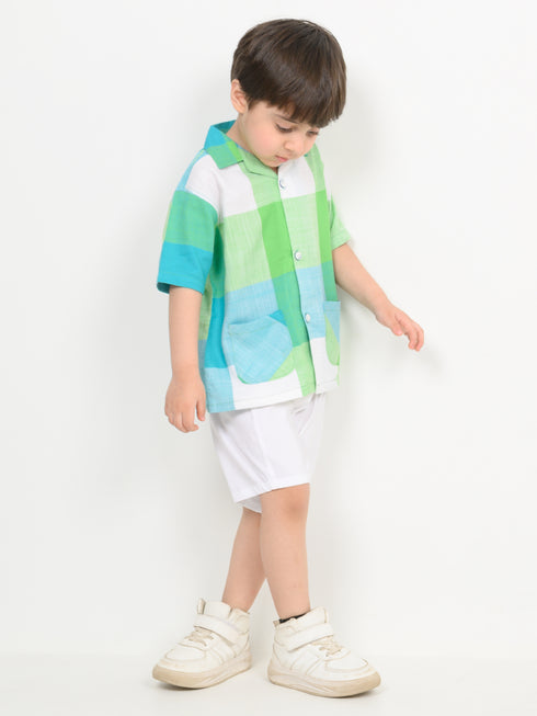 Imported Irish Linen Emerald Breeze 2 Piece Set (Mint & Cloud Grey)