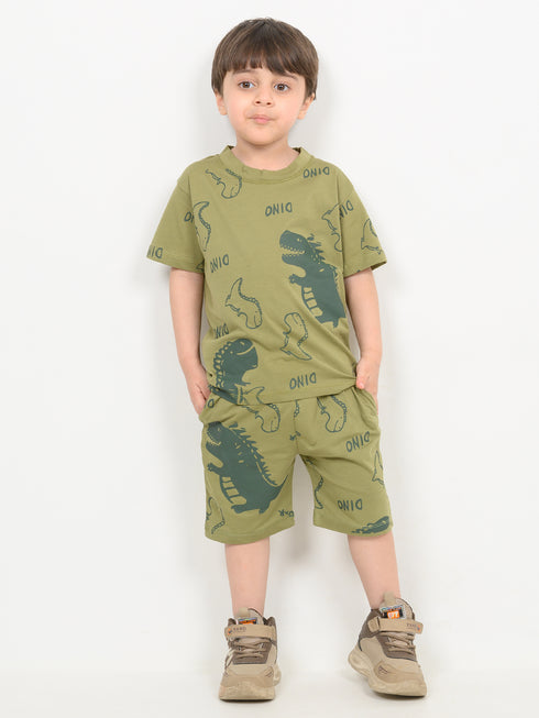 Little Rex Play Cotton Short Set (Olive Green)