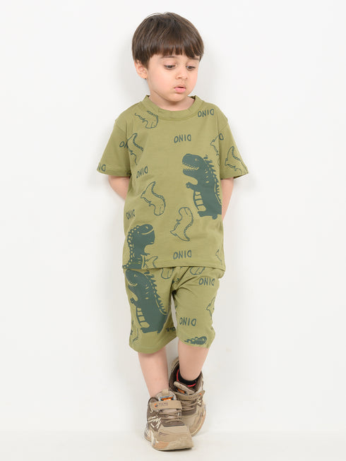 Little Rex Play Cotton Short Set (Olive Green)