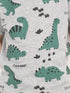 Mini Jurassic Themed Cotton Short Set (Ash Grey)