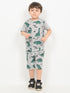 Mini Jurassic Themed Cotton Short Set (Ash Grey)