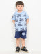 Little Builder Boss Cotton Short Set (Sky & Navy Blue)