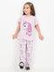Frill Sleeves Unicorn Themed Cotton Trouser Set (Lilac)
